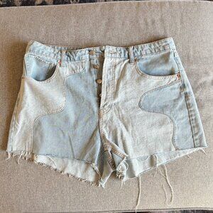 Raw Hem Contrast Panel Jean Shorts • Wild Fable 14